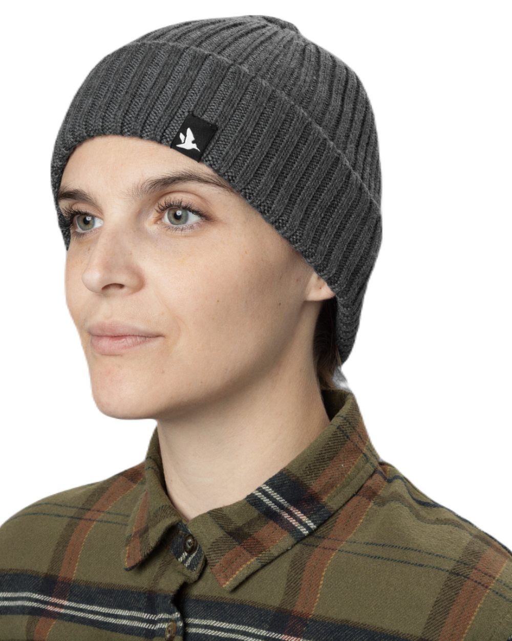 Grey Melange Coloured Seeland Norite Beanie on white background 