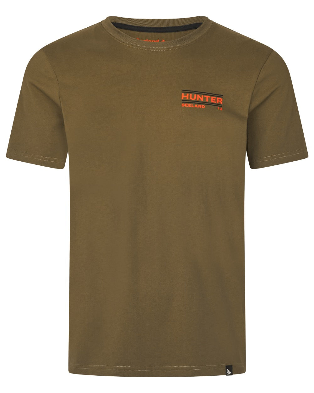Military Olive Coloured Seeland On Point T-Shirt on white background 