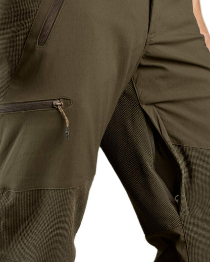 Pine Green Coloured Seeland Outdoor Membrane Trousers on White background 