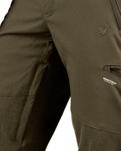 Pine Green Coloured Seeland Outdoor Membrane Trousers on White background 