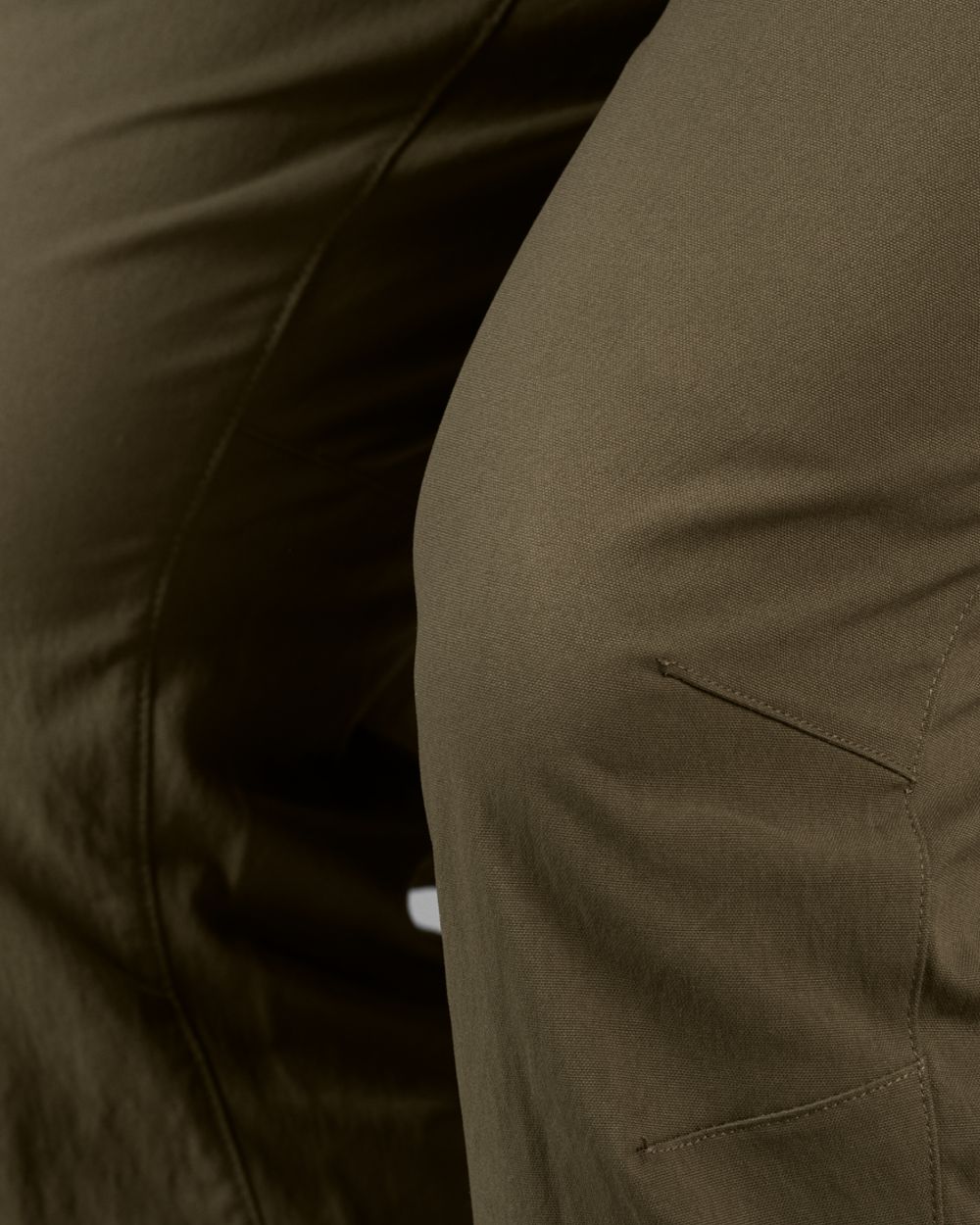 Pine Green Coloured Seeland Outdoor Stretch Trousers on White background 