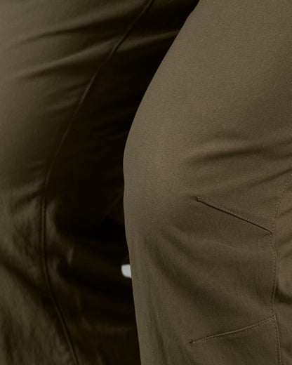 Pine Green Coloured Seeland Outdoor Stretch Trousers on White background 