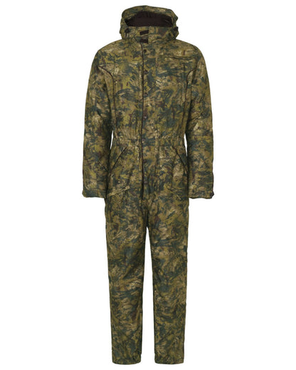 InVis Green Coloured Seeland Outthere Camo Onepiece on white background 