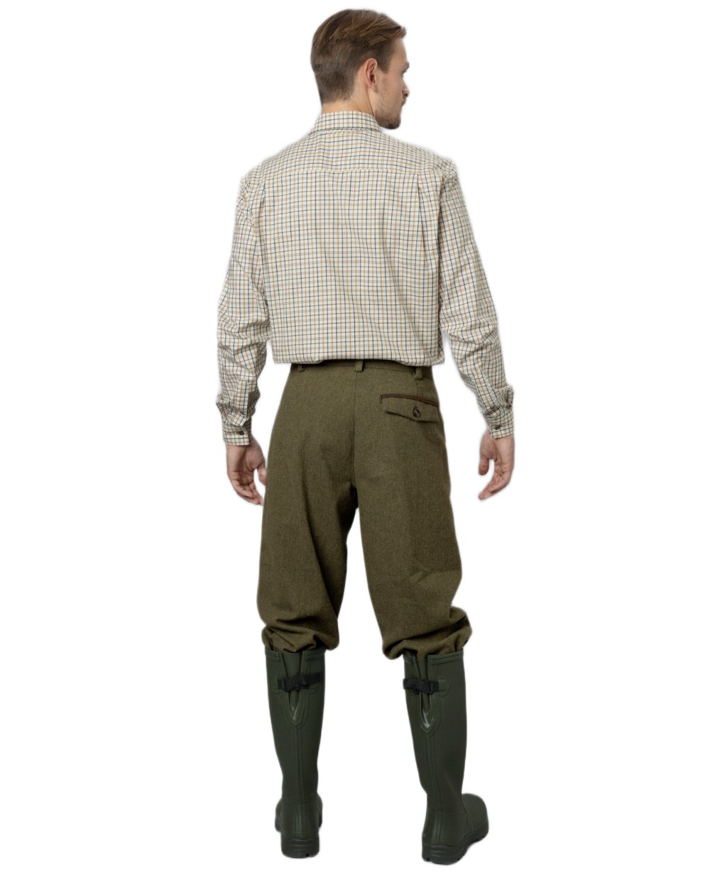 Classic Blue Classic Brown Check Coloured Seeland Oxford Shooting Shirt on white background 