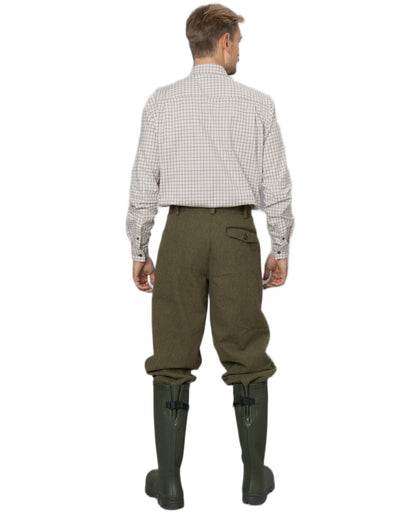 Grape Leaf Terracotta Check Coloured Seeland Oxford Shooting Shirt on white background 