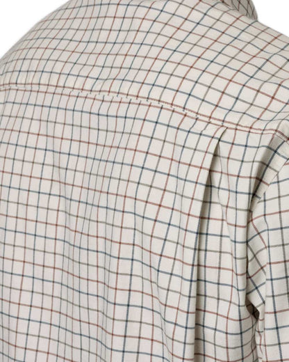 Grape Leaf Terracotta Check Coloured Seeland Oxford Shooting Shirt on white background 