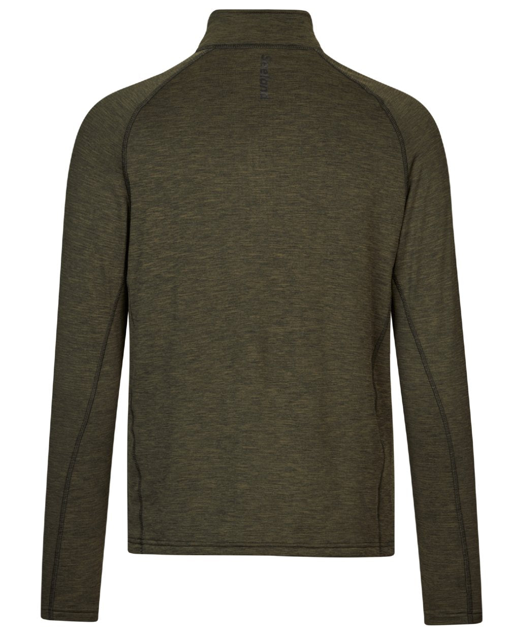 Pine Green Melange Coloured Seeland Peak Half Zip on white background 