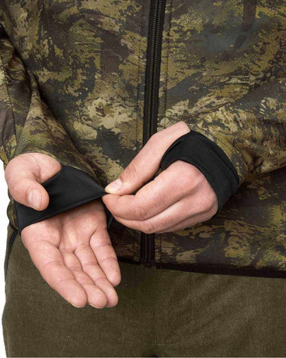 InVis Green Coloured Seeland Power Camo Fleece Jacket on white background 