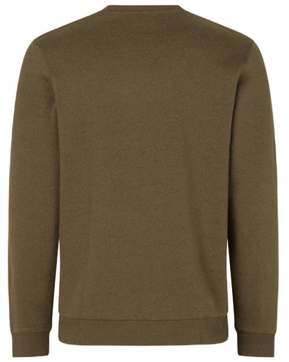 Dark Olive Melange Coloured Seeland Pulse Sweatshirt on white background 