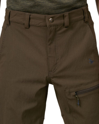 Pine Green Coloured Seeland Rowan Stretch Shorts on White background 