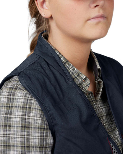 Classic Blue Coloured Seeland Skeet II Lady Waistcoat on White background 