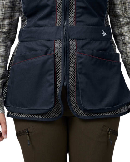 Classic Blue Coloured Seeland Skeet II Lady Waistcoat on White background 