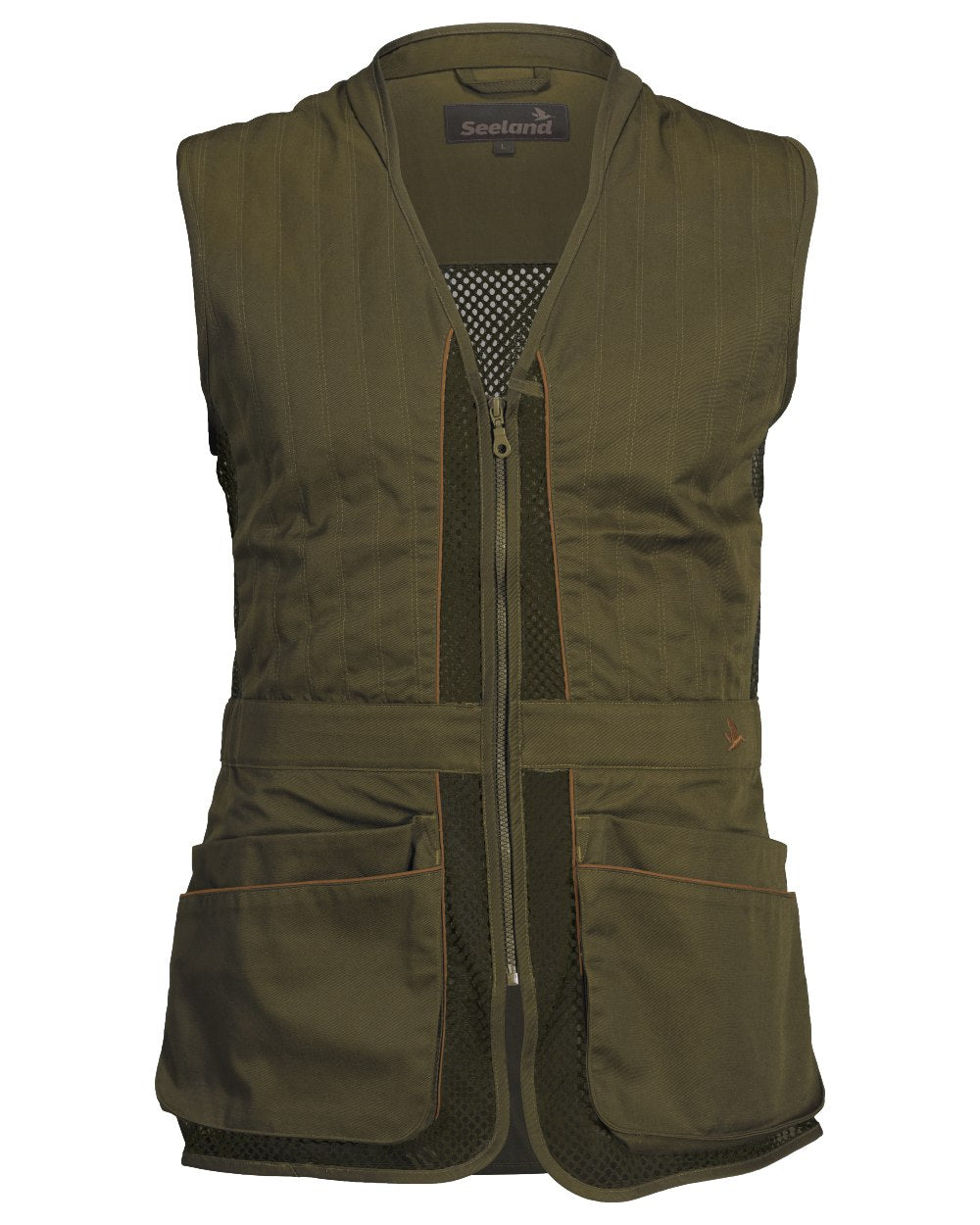Duffel Green coloured Seeland Skeet II Waistcoat on white background 