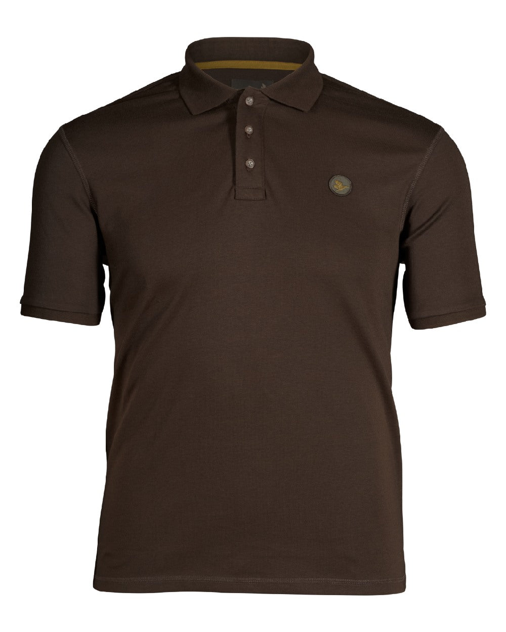 Brown Coloured Seeland Skeet Polo Shirt on White background 