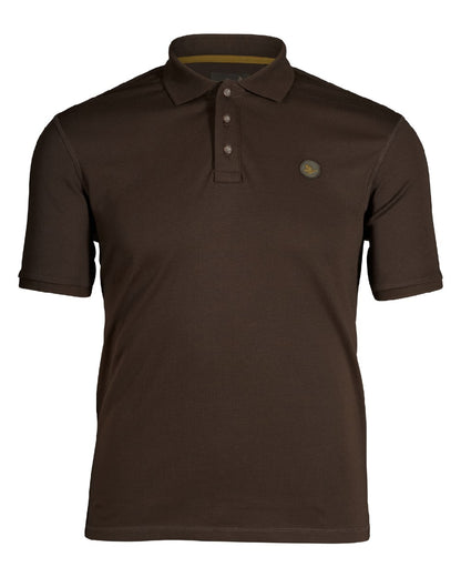 Brown Coloured Seeland Skeet Polo Shirt on White background 