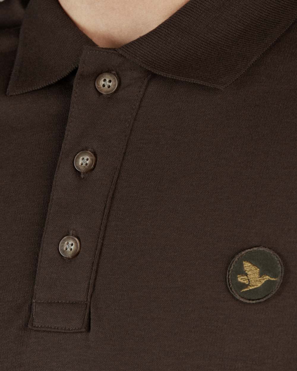 Brown Coloured Seeland Skeet Polo Shirt on White background 