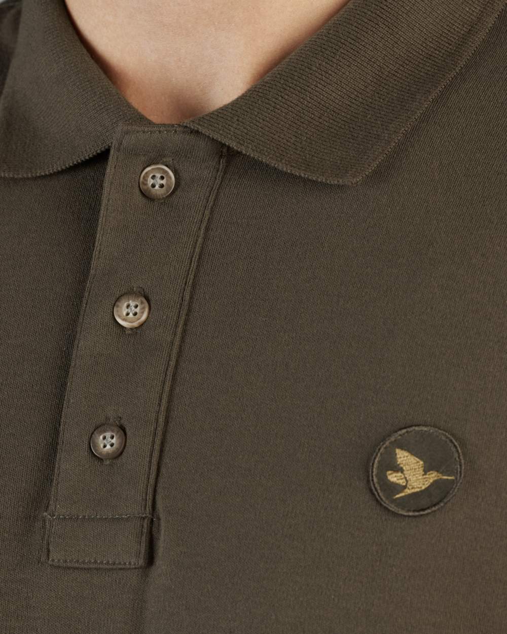 Green Coloured Seeland Skeet Polo Shirt on White background 