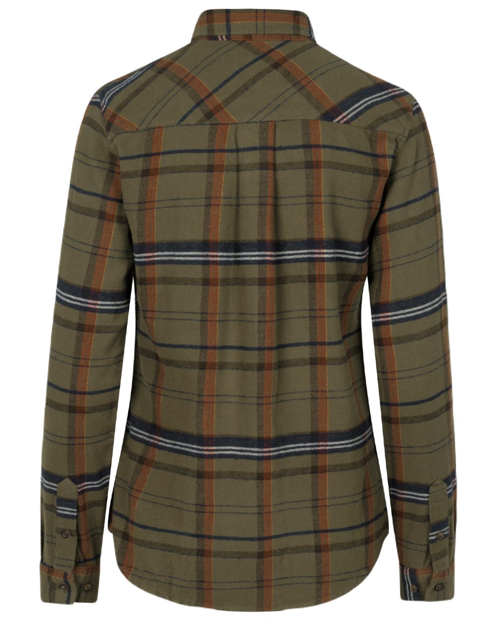 Grape Leaf Terracotta Check Coloured Seeland Skye Flannel Shirt on white background 