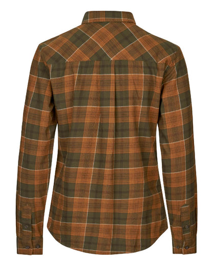 Grizzly Brown Terracotta Check Coloured Seeland Skye Flannel Shirt on White Background
