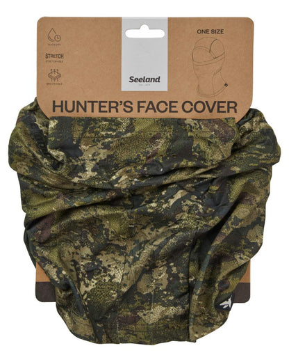 InVis MPC Green coloured Seeland Tagus Camo Face Cover on white background 