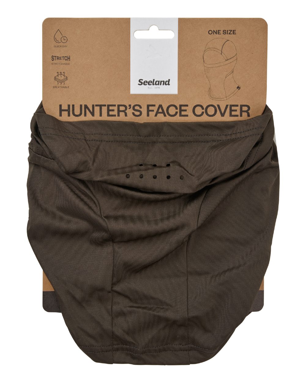 Pine Green coloured Seeland Tagus Face Cover on white background 