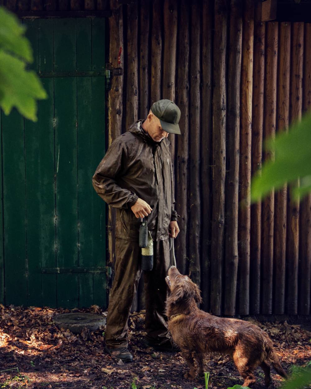 Pine Green Coloured Seeland Taxus Rain Set on outdoor background 