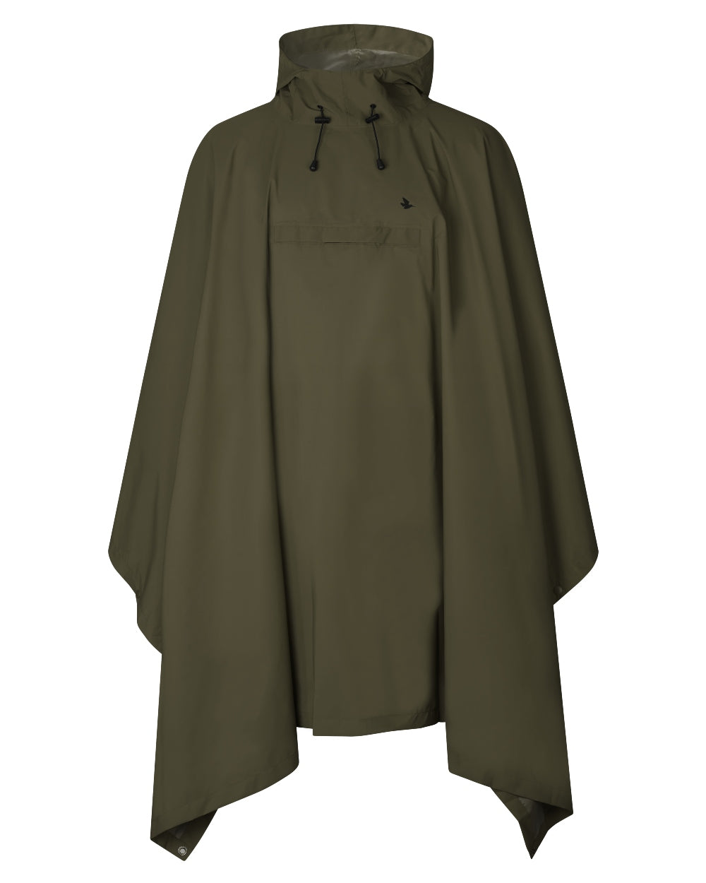 Pine Green coloured Seeland Taxus Waterproof Rain Poncho on white background 