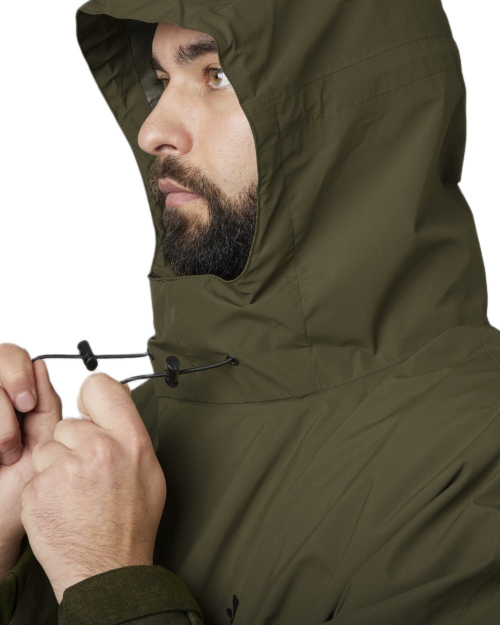 Pine Green coloured Seeland Taxus Waterproof Rain Poncho on white background 