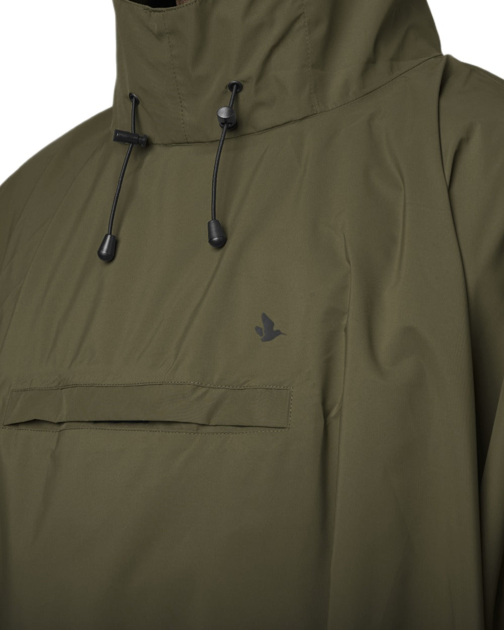 Pine Green coloured Seeland Taxus Waterproof Rain Poncho on white background 