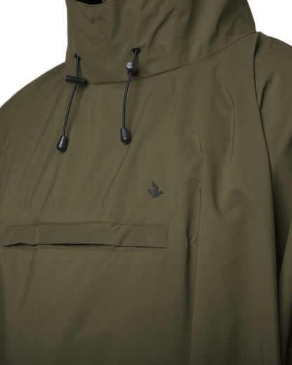 Pine Green coloured Seeland Taxus Waterproof Rain Poncho on white background 