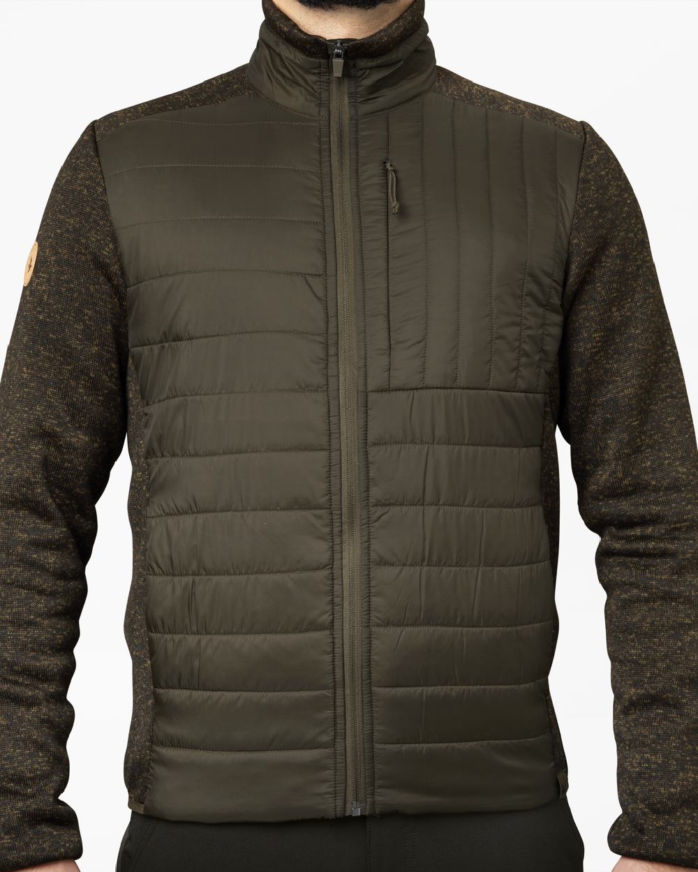 Pine Green Coloured Seeland Theo Hybrid Jacket on white background 