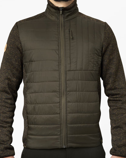 Pine Green Coloured Seeland Theo Hybrid Jacket on white background 