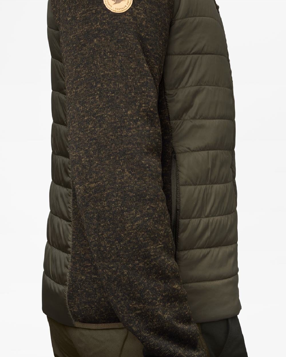 Pine Green Coloured Seeland Theo Hybrid Jacket on white background 