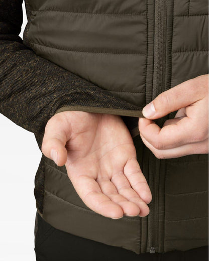 Pine Green Coloured Seeland Theo Hybrid Jacket on white background 