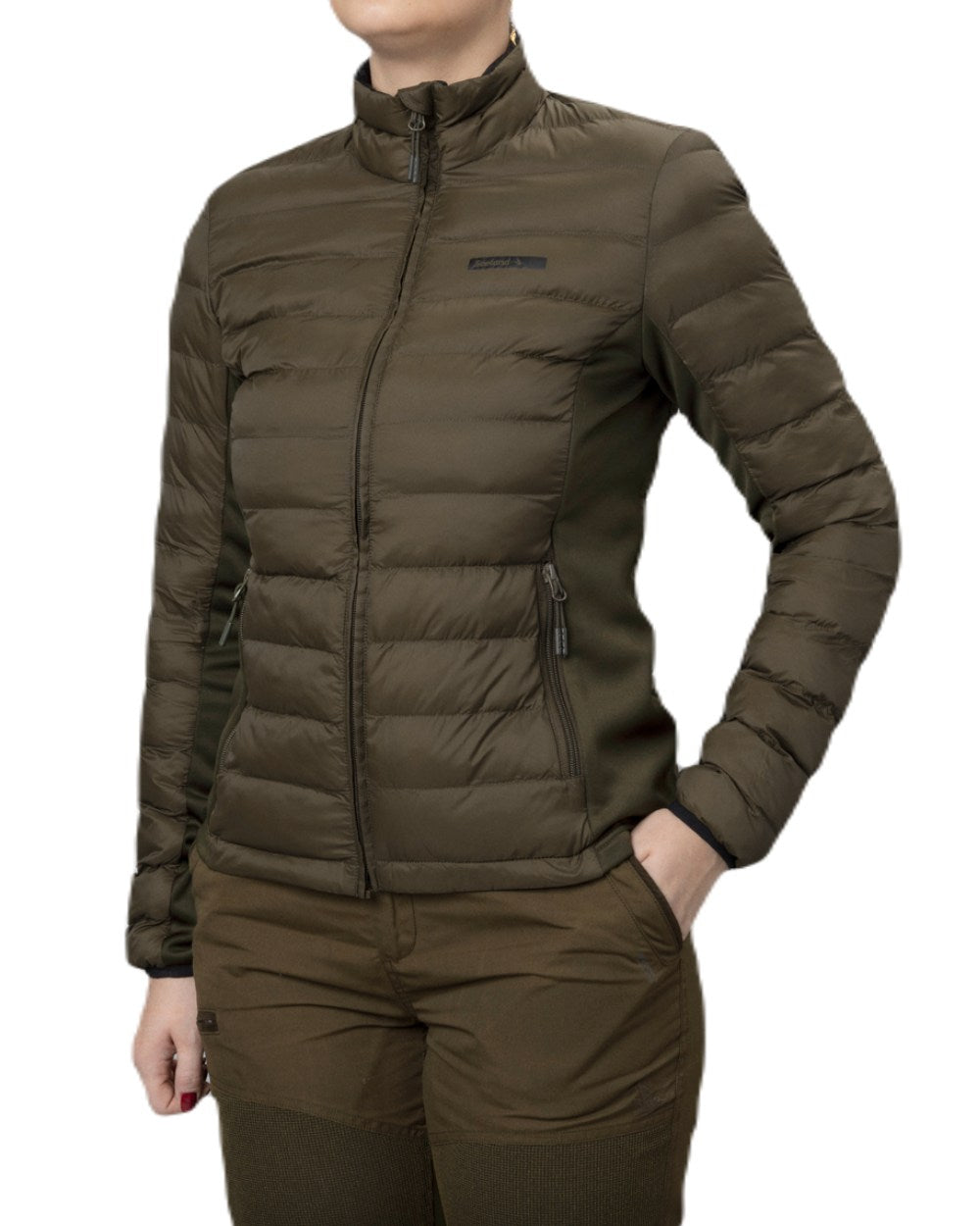 Pine Green Coloured Seeland Therma Jacket on white background 