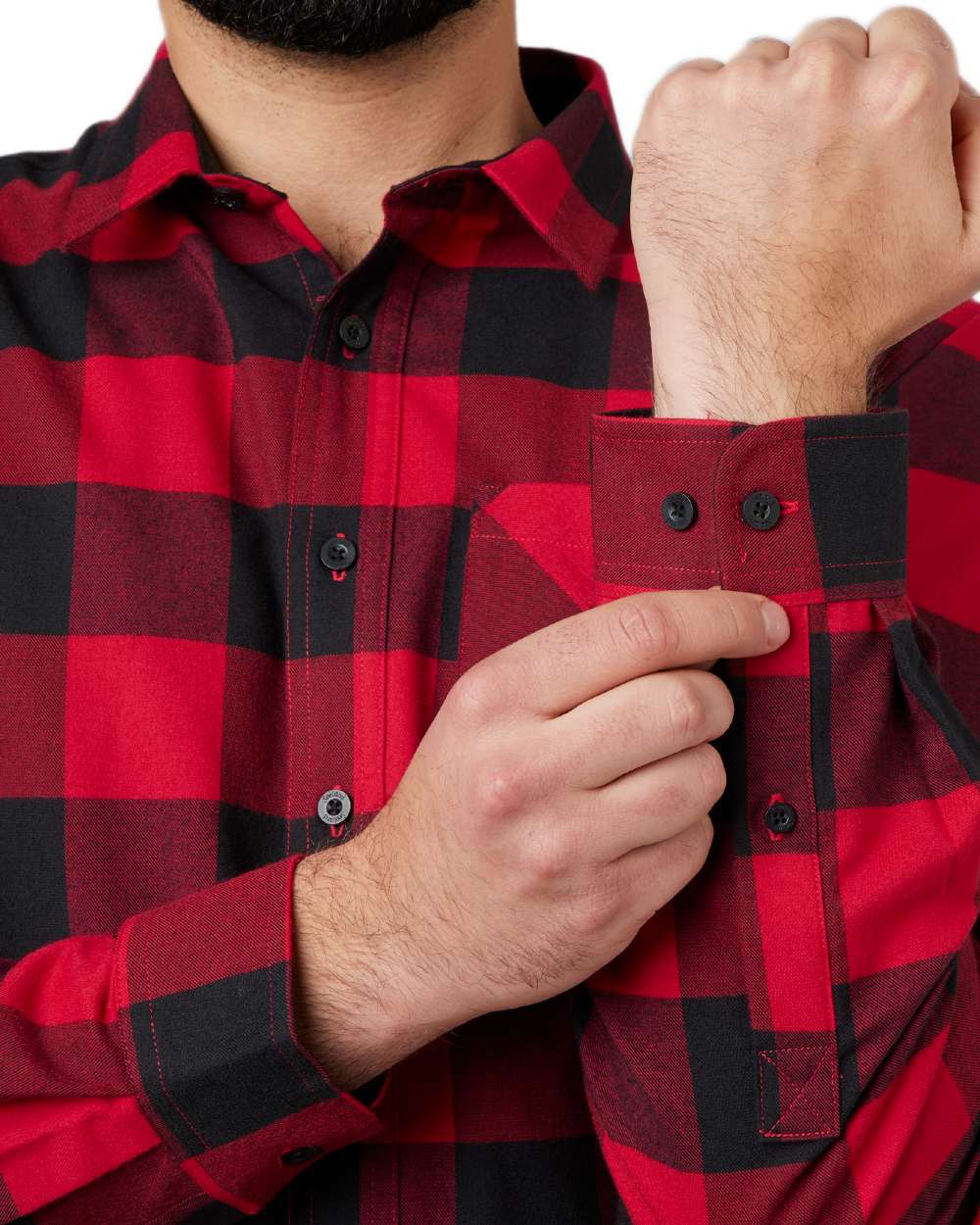 Red Check Coloured Seeland Toronto Shirt on White background 