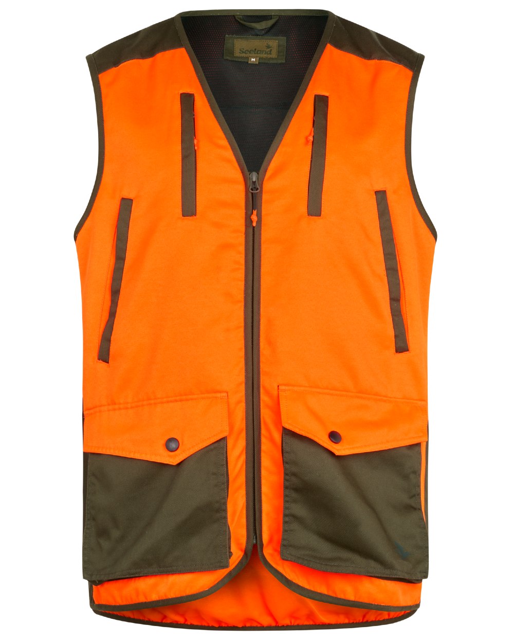 Hi-Vis Orange Coloured Seeland Travo Waistcoat on white background 