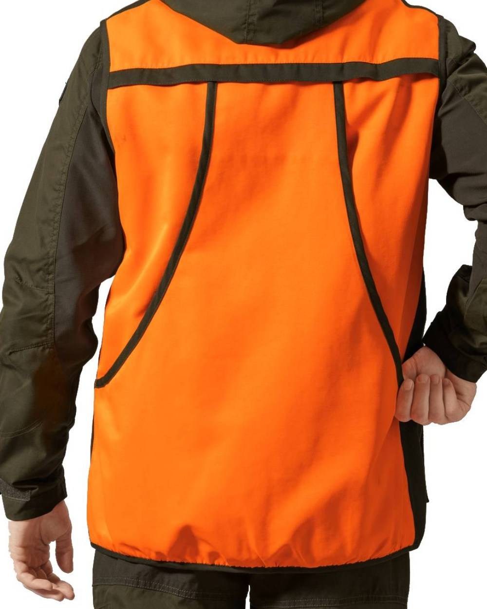 Hi-Vis Orange Coloured Seeland Travo Waistcoat on white background 