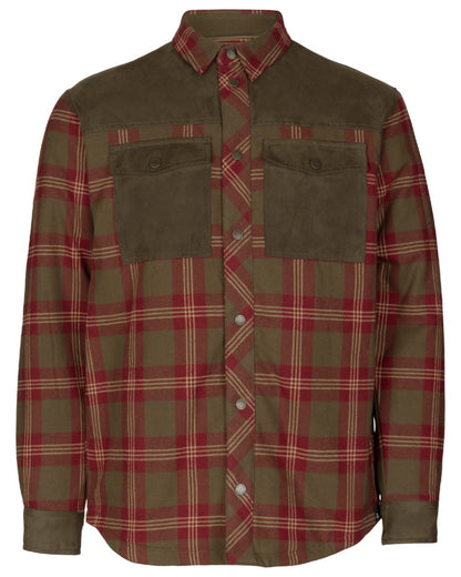 Red Check Coloured Seeland Vancouver Shirt on white background 