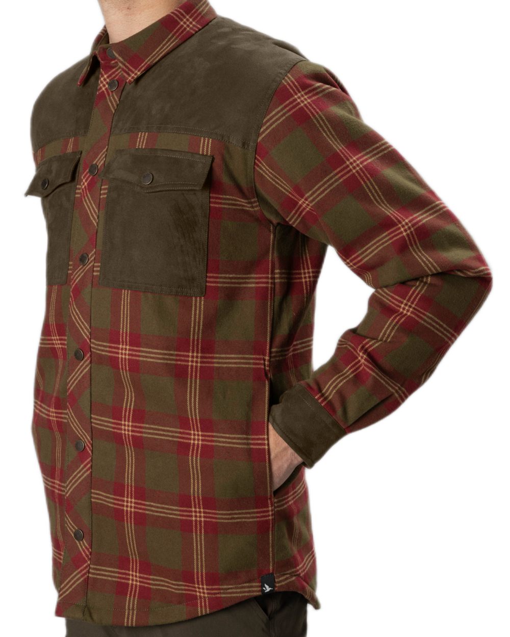 Red Check Coloured Seeland Vancouver Shirt on white background 