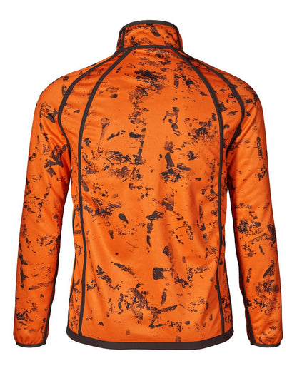 Pine Green InVis Orange Blaze Coloured Seeland Vantage Reversible Fleece Jacket on white background 
