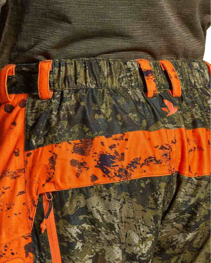 InVis Green InVis Orange Blaze Coloured Seeland Vantage Trousers on white background 