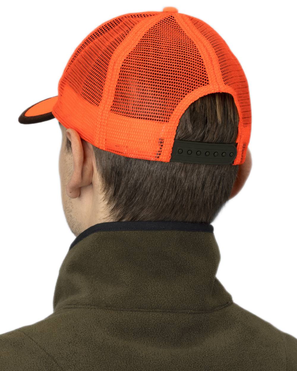 Orange Blaze coloured Seeland Venture Rover Cap on white background 