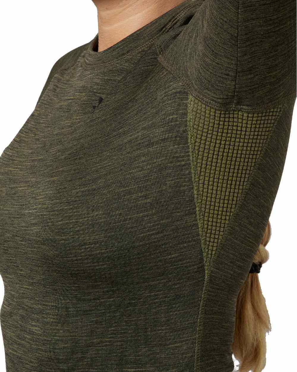 Pine Green Coloured Seeland Womens Active Long Sleeve T-Shirt on white background 