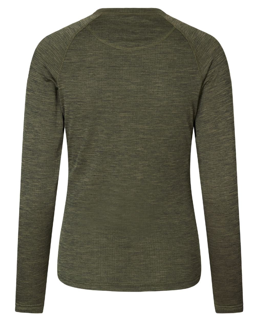 Pine Green Coloured Seeland Womens Active Long Sleeve T-Shirt on white background 