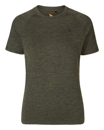 Pine Green Coloured Seeland Womens Active Short Sleeve T-Shirt on White background 