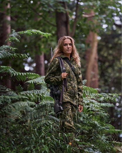 InVis MPC Green Coloured Seeland Womens Avail Camo Jacket on forest background 