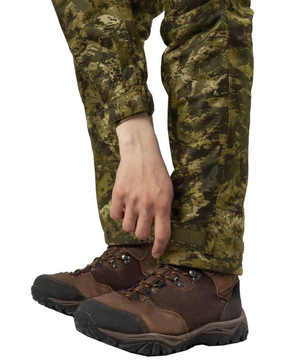 InVis MPC Green Coloured Seeland Womens Avail Camo Trousers on white background 