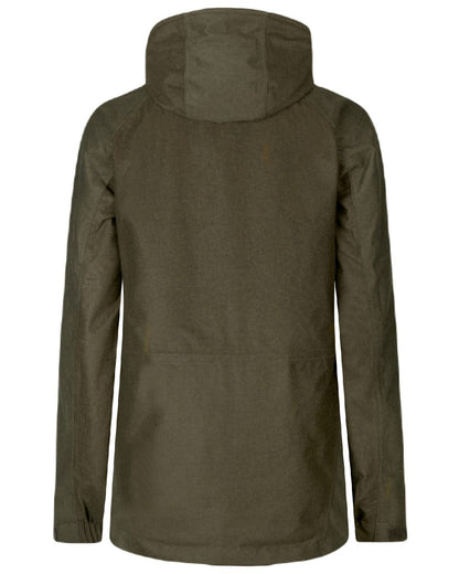 Pine Green Melange Coloured Seeland Womens Avail Jacket on white background 