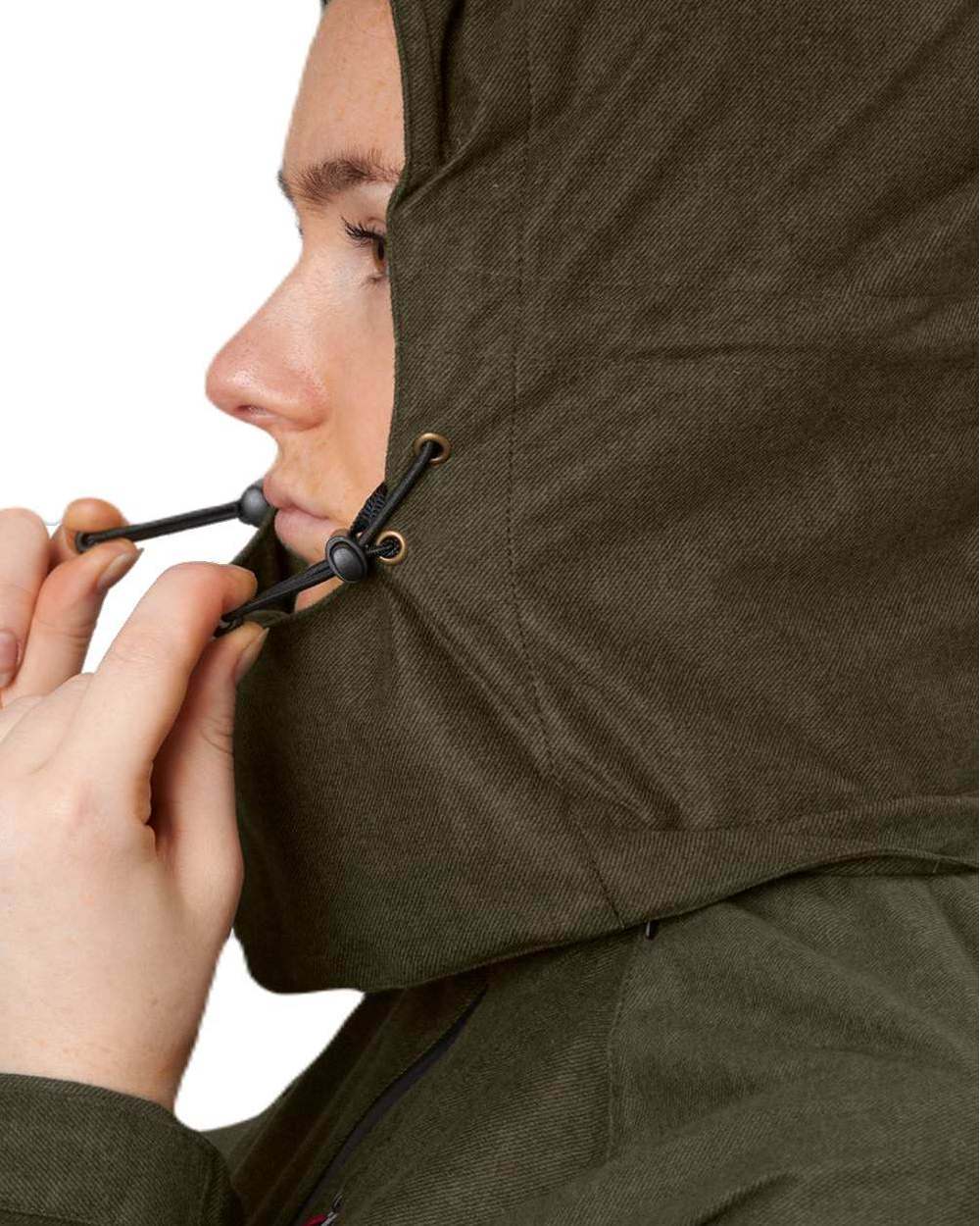 Pine Green Melange Coloured Seeland Womens Avail Jacket on white background 